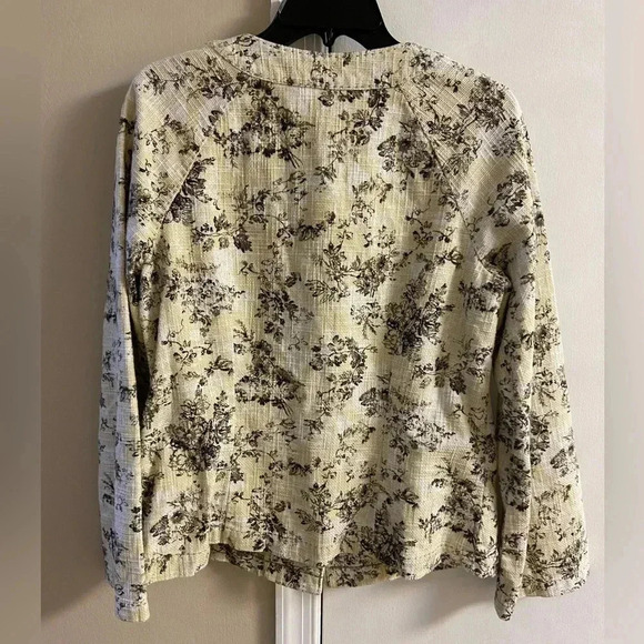 J Jill vintage blazer button front floral 100% cotton Medium - Picture 6 of 8